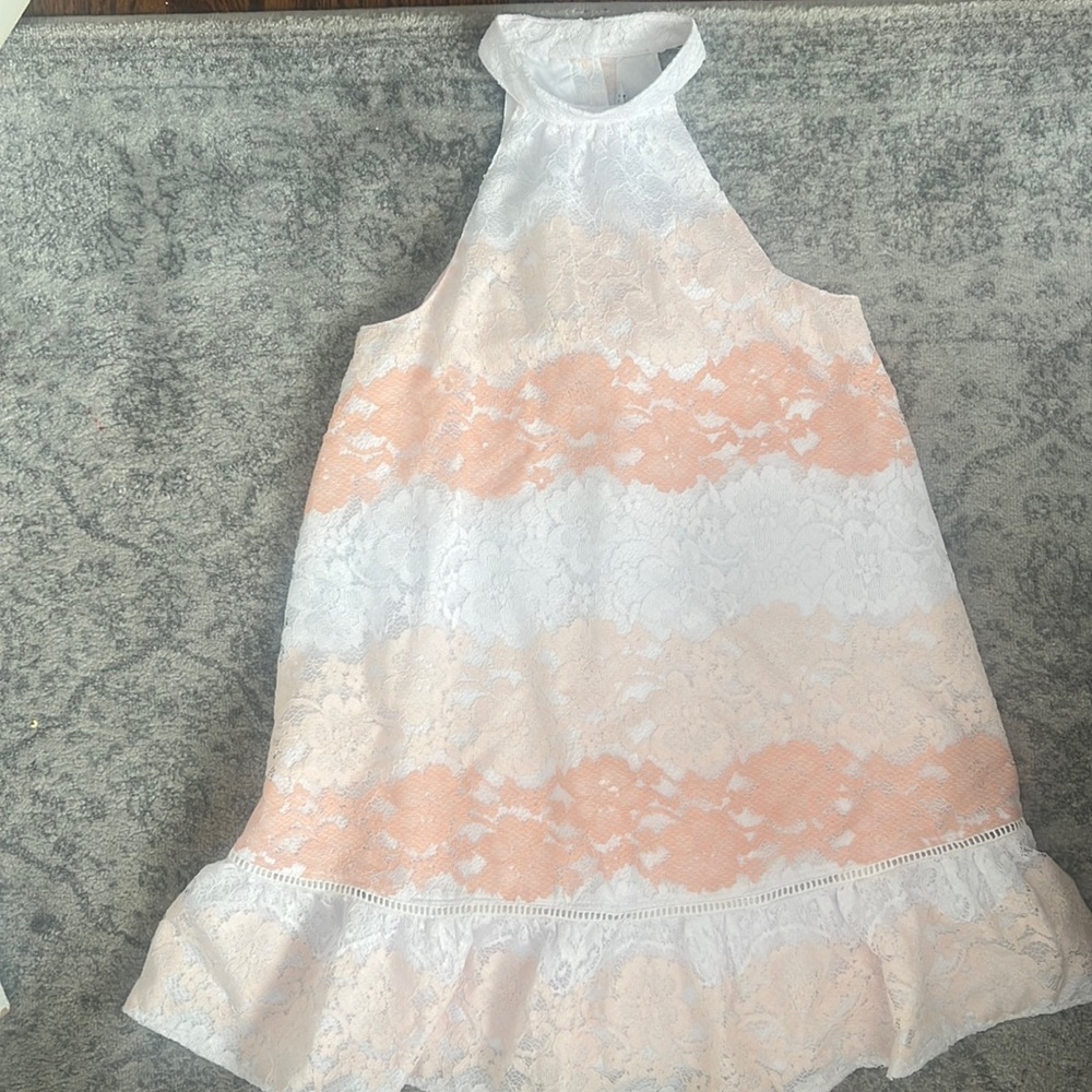 Janie and Jack ombré lace ruffle hem dress